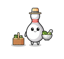 bowling pin herbalist cute cartoon