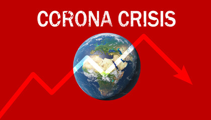 Corona virus crisis around the world. 3d illustration