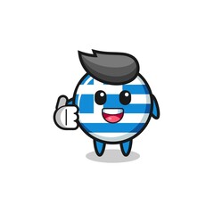 greece mascot doing thumbs up gesture