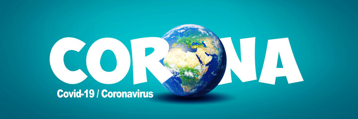 Corona virus crisis around the world. 3d illustration