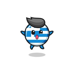 greece character is jumping gesture