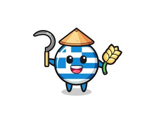 greece Asian farmer holding paddy