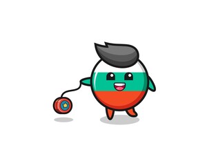Obraz premium cartoon of cute bulgaria flag playing a yoyo