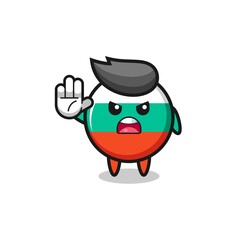 bulgaria flag character doing stop gesture