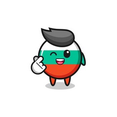 bulgaria flag character doing Korean finger heart