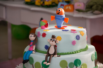 Fototapeta premium Colorful birthday cake