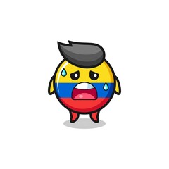 the fatigue cartoon of colombia flag