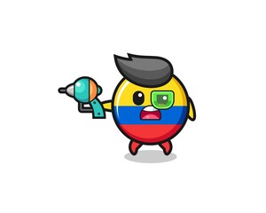 cute colombia flag holding a future gun