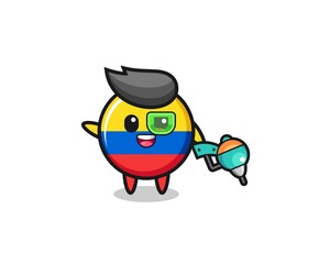 colombia flag cartoon as future warrior mascot