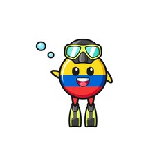 the colombia flag diver cartoon character