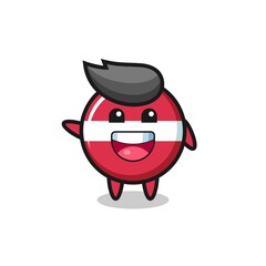 happy latvia flag cute mascot character