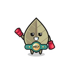 dried leaf boxer mascot character