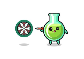 cute lab beakers is playing dart