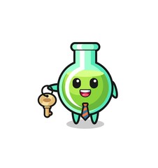 cute lab beakers as a real estate agent mascot