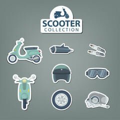 Scooter transport icons set. Set of vector modern. vector illustration