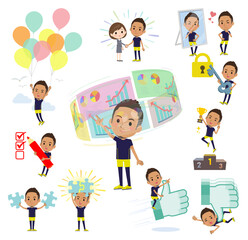 成功やポジティブに関するスポーツウエアを着た黒人男性のセット