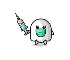 illustration of the ghost to fight the virus