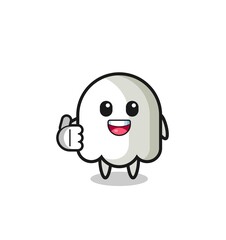 Obraz na płótnie Canvas ghost mascot doing thumbs up gesture
