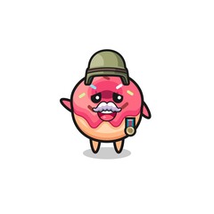 cute doughnut as veteran cartoon