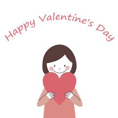 ハートマークを持つ女の子