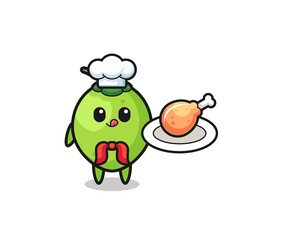 coconut fried chicken chef cartoon character