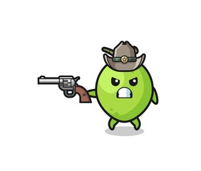 the coconut cowboy shooting with a gun
