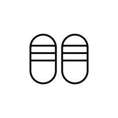 Sandal, Footwear, Slipper, Flip-Flop Line Icon, Vector, Illustration, Logo Template. Suitable For Many Purposes.