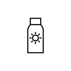 Sunblock, Sunscreen, Lotion, Summer Line Icon, Vector, Illustration, Logo Template. Suitable For Many Purposes.