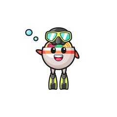 the noodle bowl diver cartoon character