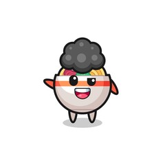noodle bowl character as the afro boy