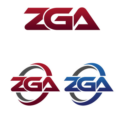 Modern 3 Letters Initial logo Vector Swoosh Red Blue ZGA