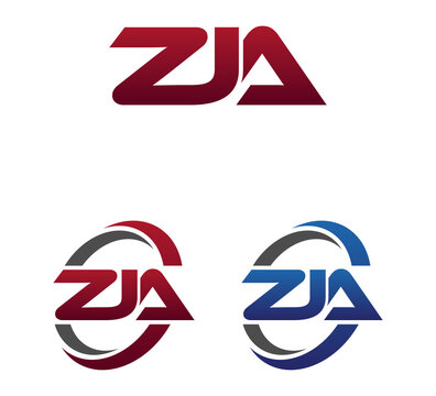 Modern 3 Letters Initial logo Vector Swoosh Red Blue ZJA