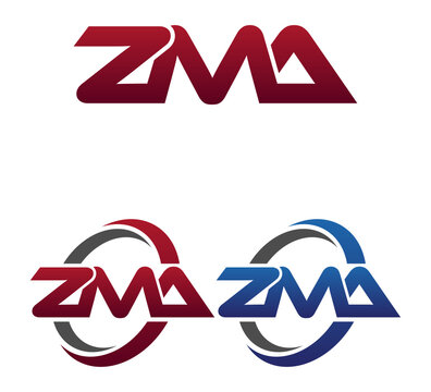 Modern 3 Letters Initial logo Vector Swoosh Red Blue ZMA
