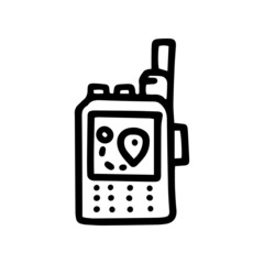 hiking gps navigator line vector doodle simple icon © yershovoleksandr