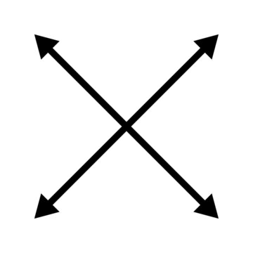 Four arrows icon. Thin flat design. Business background. Navigation mobile design. Vector illustration. Stock image. 