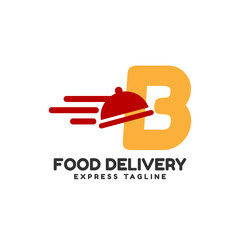 letter B express food delivery vector initial logo design