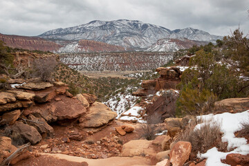 Abajo mountains in southern utah in winter