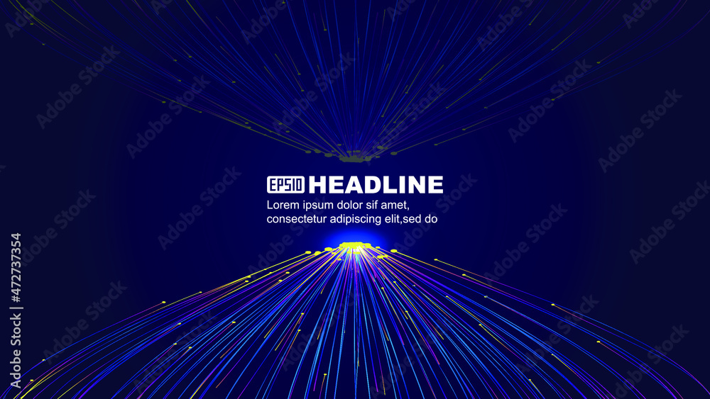 Sticker color dot line convergence internet technology big data vector background