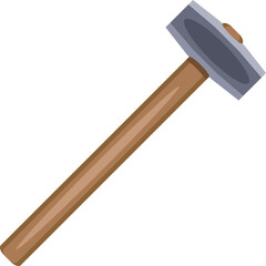 Sledgehammer icon. Cartoon of sickle vector.