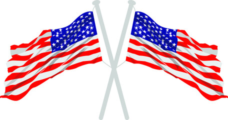 American Flag Vector Isolated