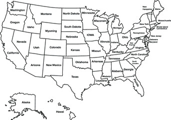 America Map Isolated 