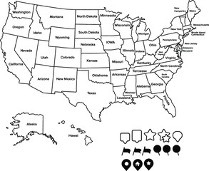 America Map Isolated 