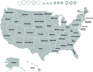 America Map Isolated 