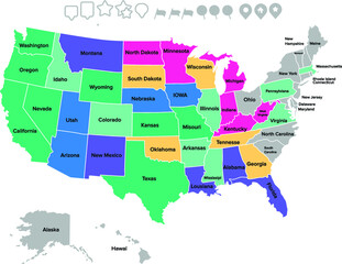 America Map Isolated 