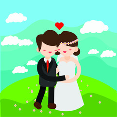 Wedding Character Happy Pose