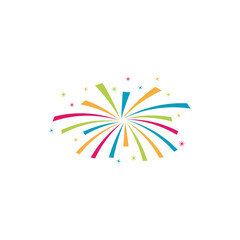 Fototapeta na wymiar firework logo icon design template vector