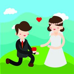 Wedding Character Happy Pose