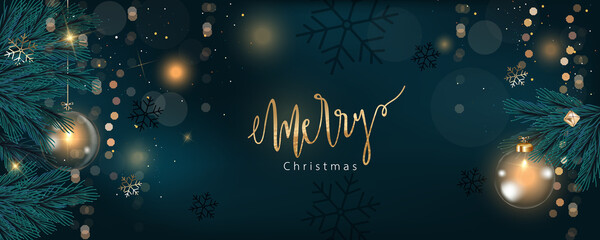 Joyeuses fêtes, salutations de la saison et modèle vectoriel du nouvel an avec décoration d& 39 élément de Noël