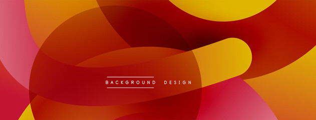 Abstract overlapping lines and circles geometric background with gradient colors
