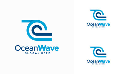 Modern Iconic Ocean Wave logo with waves. Vector illustration